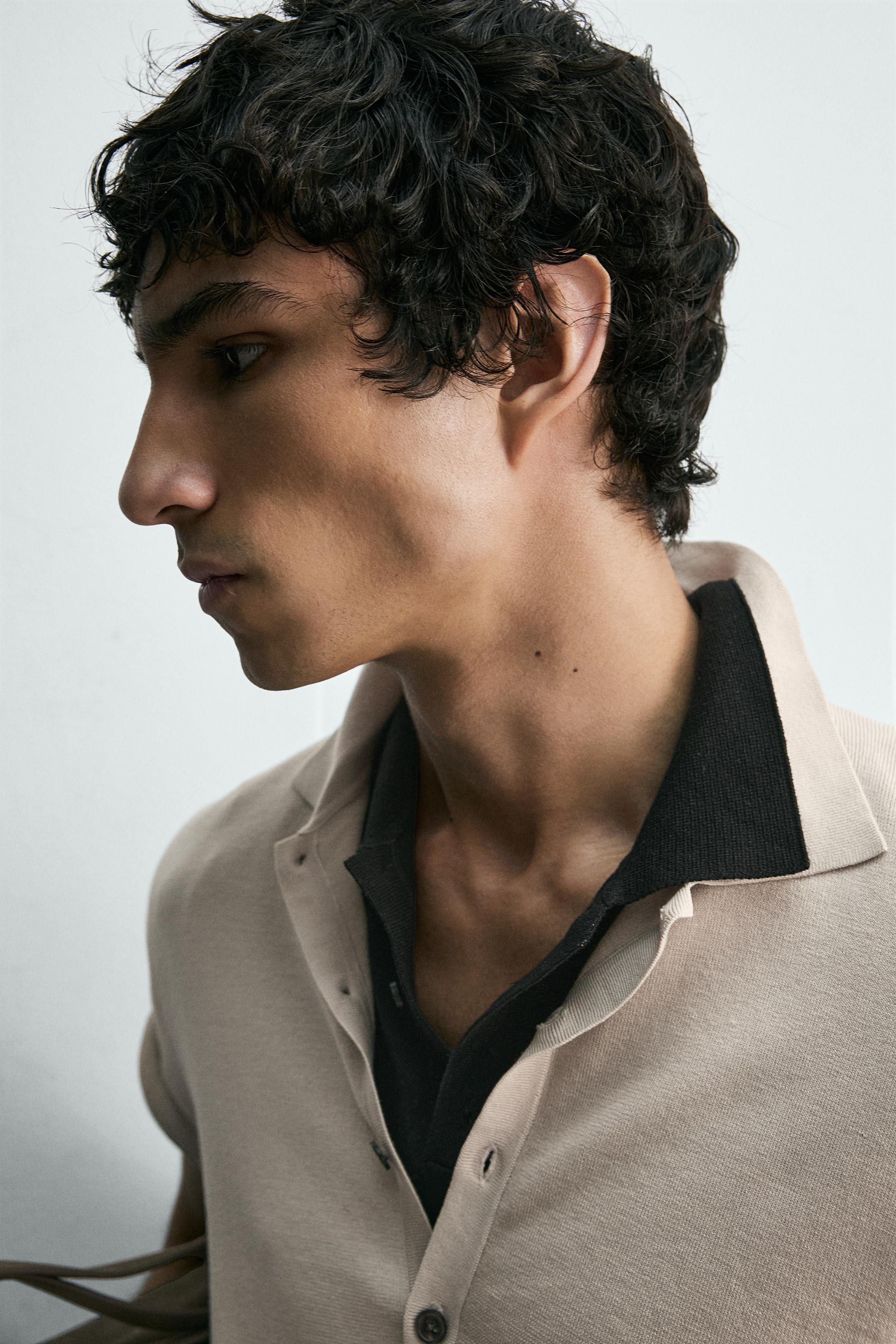 COTTON BLEND KNIT POLO SHIRT